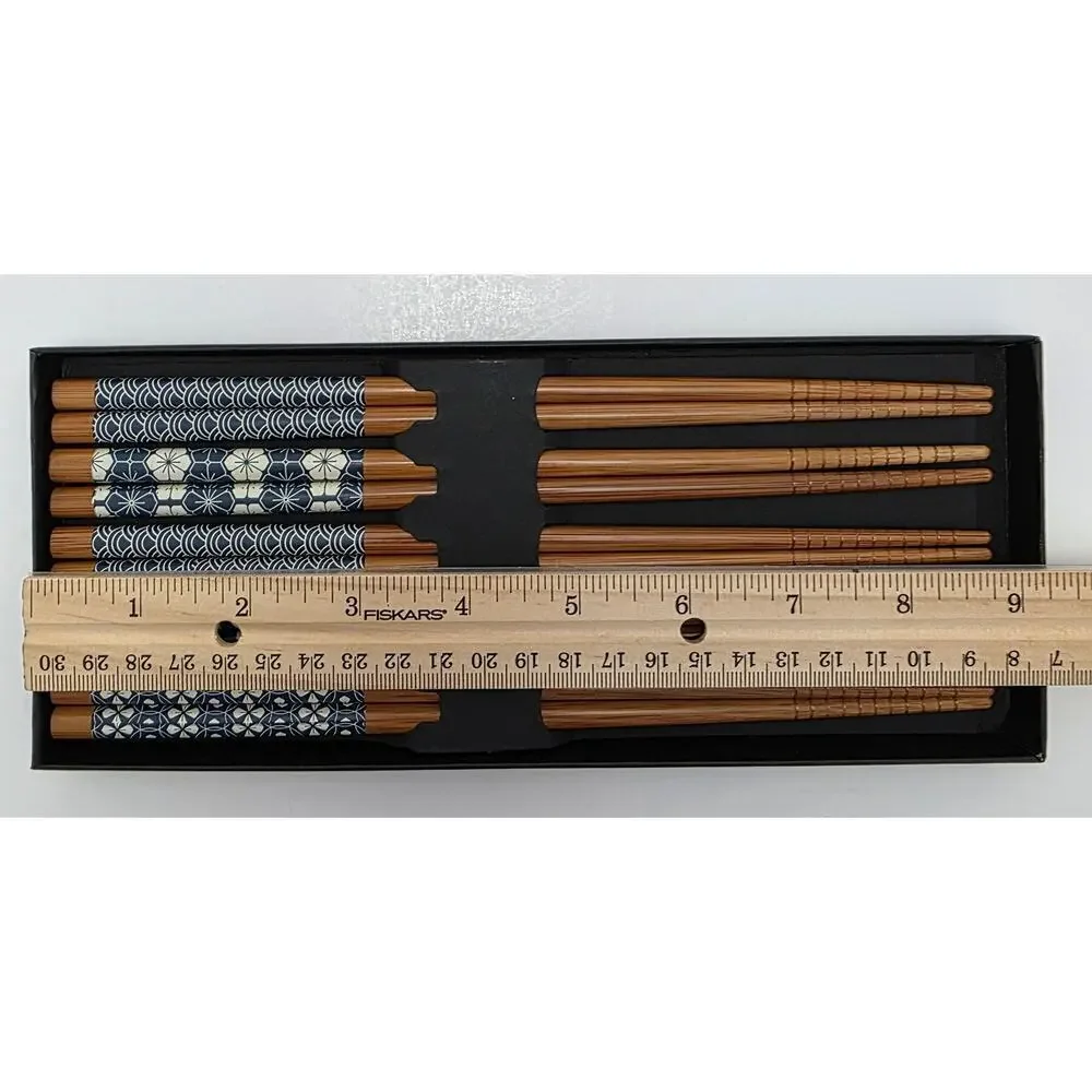 Boxed Set of 5 Pair of Japanese-style Bamboo Chopsticks